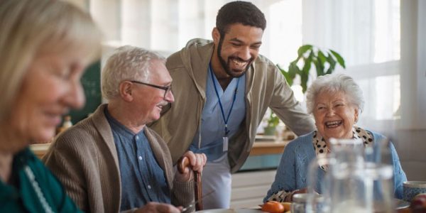 Family caregiver helping a loved one at home